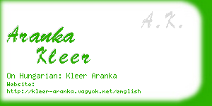 aranka kleer business card